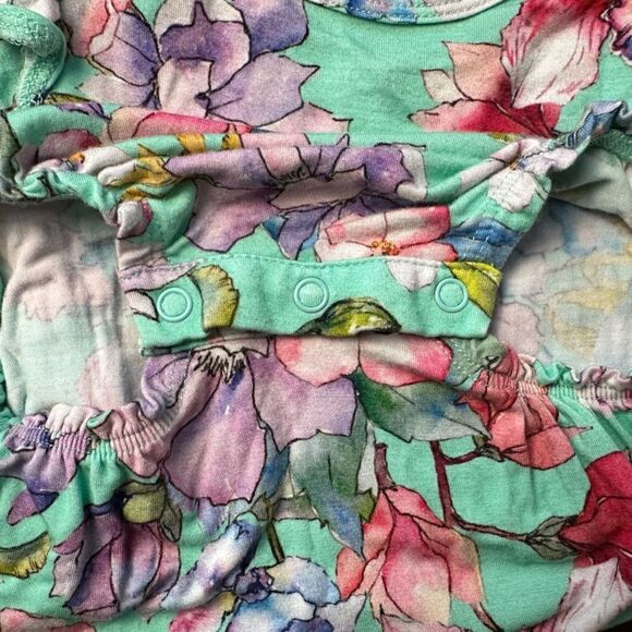 Posh Peanut Long Sleeve Ruffled Bubble Romper - Floral - 0-3M - Picture 6 of 10